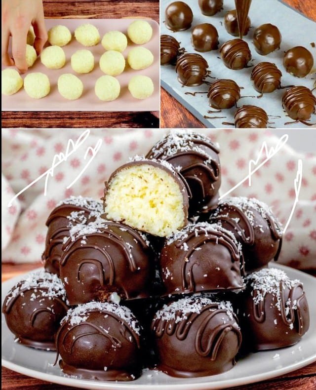TRUFFES À LA NOIX DE COCO ET AU CHOCOLAT
