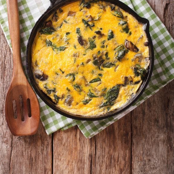 Omelette aux Épinards et Champignons