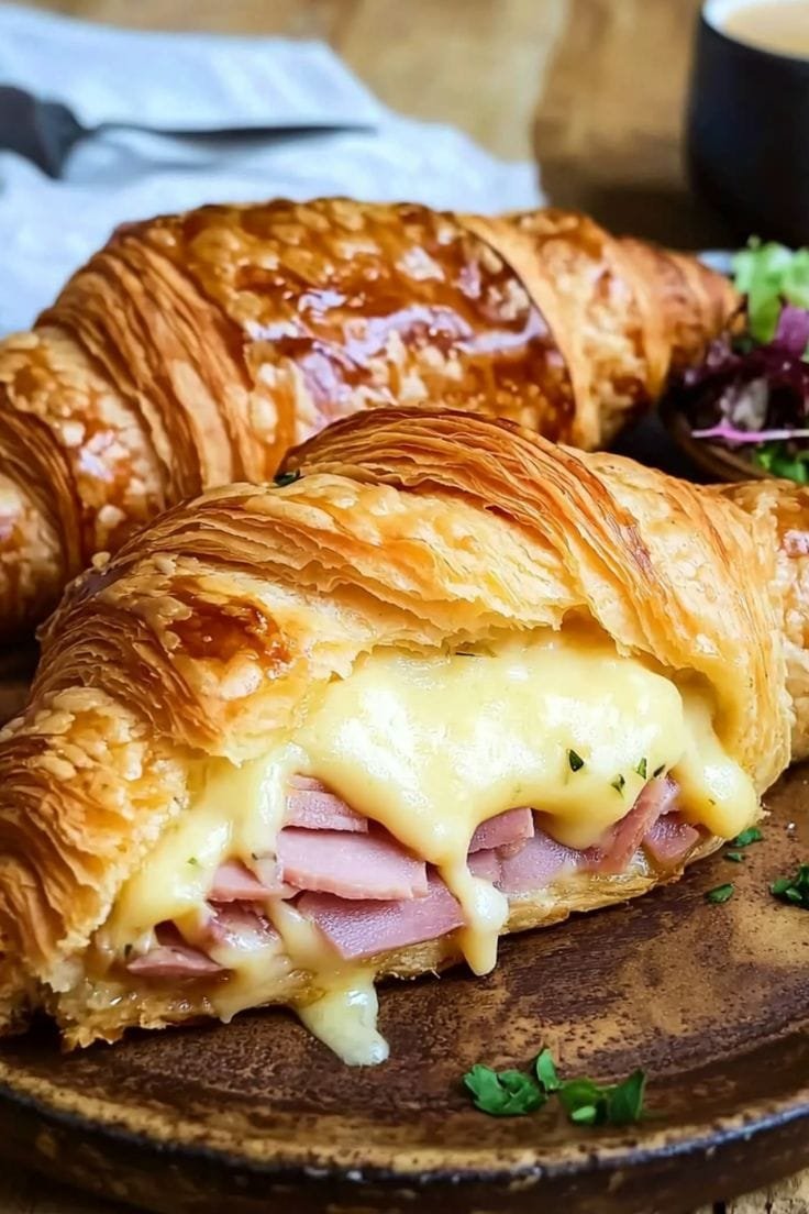 Recette facile de croissants au jambon et fromage fondant