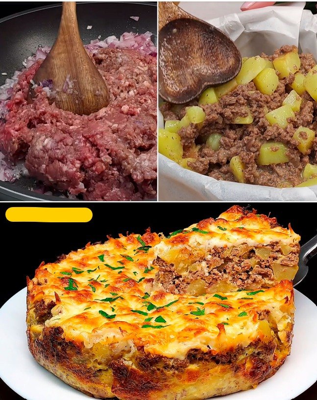 GÂTEAU DE POMMES DE TERRE AU BŒUF HACHÉ 
