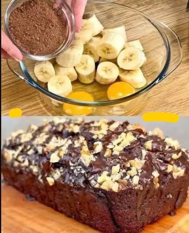 Gâteau au cacao et aux bananes