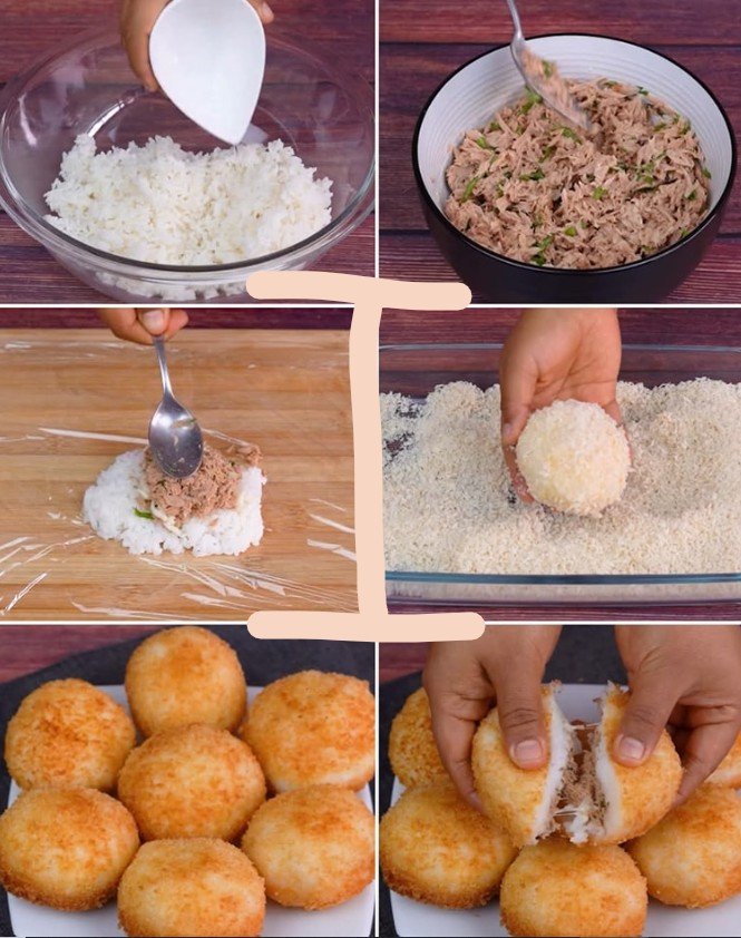 Boulettes de riz  farcies au thon 